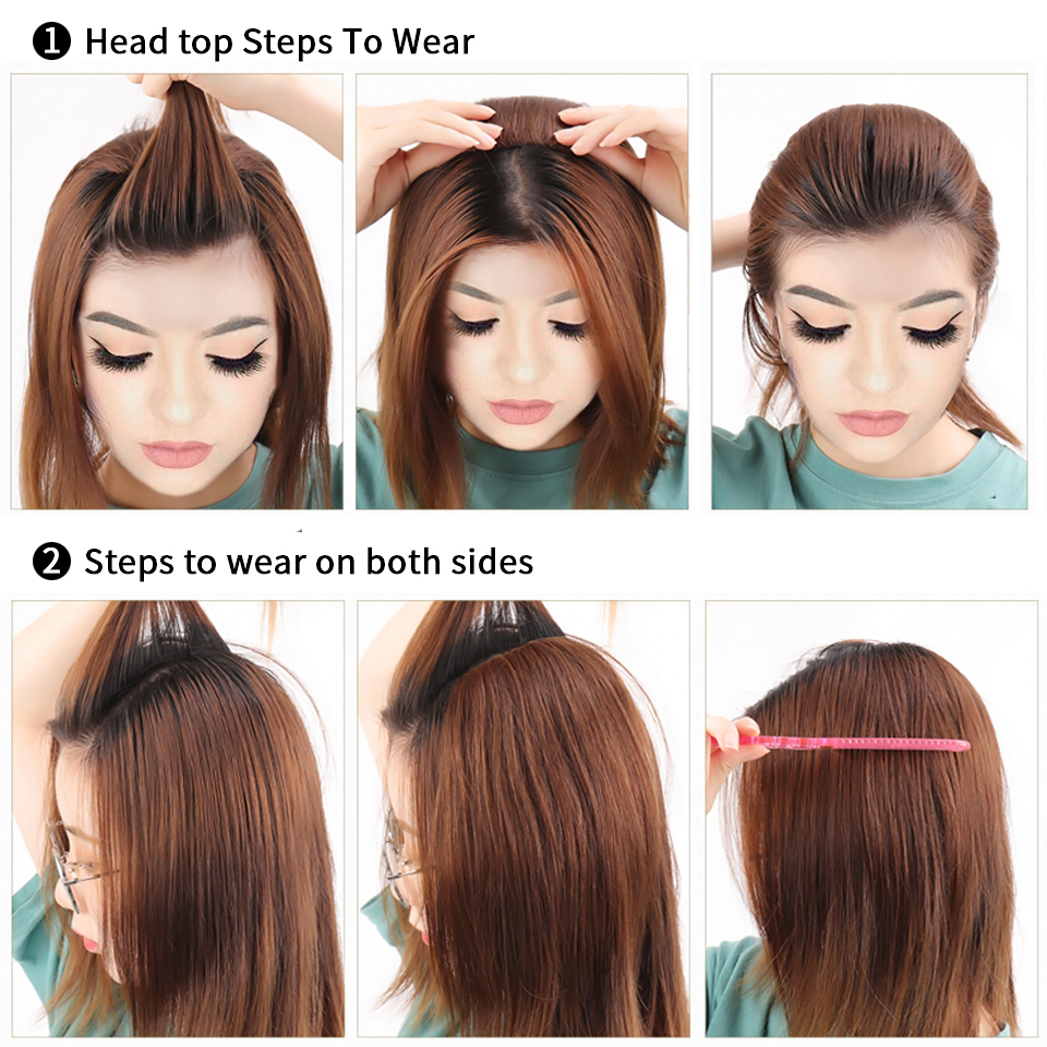 Huaya 人工毛根パッド目に見えないパッド高ストレートヘアクリップヘアエクステンション女性のためのかつらふわふわ偽のかつら