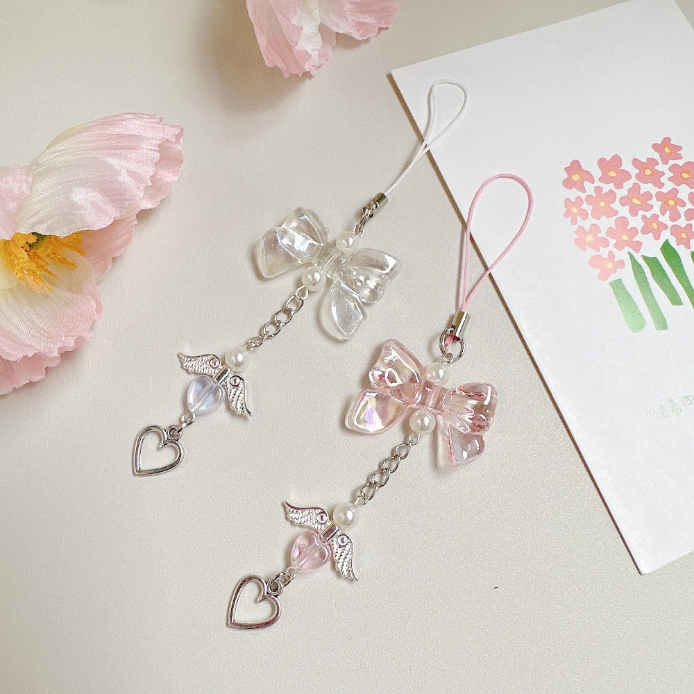 พวงกุญแจโทรศัพท์ 1 ชิ้น DYM สายคล้องโทรศัพท์ จี้โบว์สุดฮิต สายคล้องโทรศัพท์มือถือ สายคล้องกุญแจสาวหวาน สายคล้องโทรศัพท์มือถือ เครื่องประดับ ของขวัญ