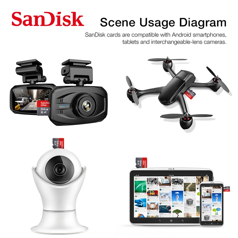 Sandisk Ultra Micro tf SD card 128GB 32GB 64GB 256GB Mini SD Card SD/TF Flash Card Memory Card 32 64 128 gb miniSD for Phone