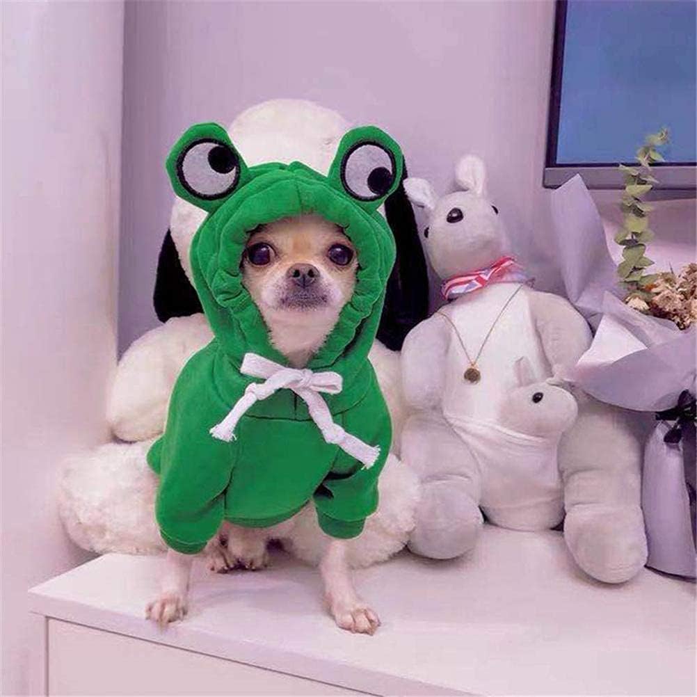 Urocza bluza z kapturem dla psa w kształcie żaby Płaszcze dla psa Kostium na Halloween Ubrania dla zwierząt Psy Bluza z kapturem dla szczeniąt Kot