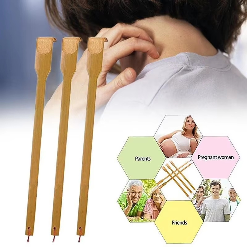 Arranhador de costas de bambu para idosos, massageador de arranhões, massagem corporal, raspador anti-coceira, produto de cuidados de saúde, artefato de cócoras