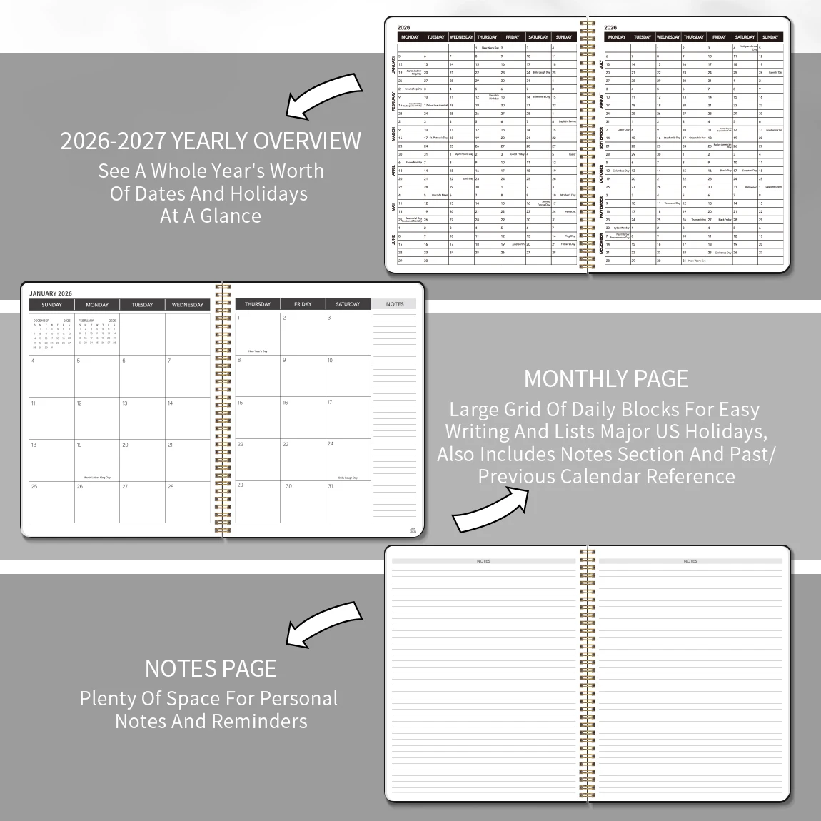 1Pc A4 2026-2027 Monthly Planner and Calendar Book 2 Year Monthly Planner from Jul 2025 - June. 2027, 24 Monthly, with 3 Stickers