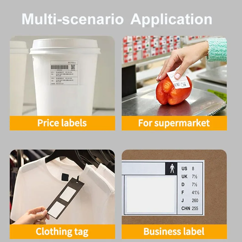 White Thermal Sticker Label 30/40mm Width Self-adhesive Roll Labels Paper Cloth Price Barcode Tag For Phomemo M220 M110 Printer