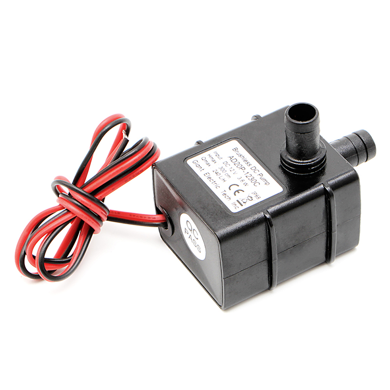 Mini bomba de água submersível, DC 12V, 3M, 240L por H, motor sem escova, 4.8W, 24V, 5.8W