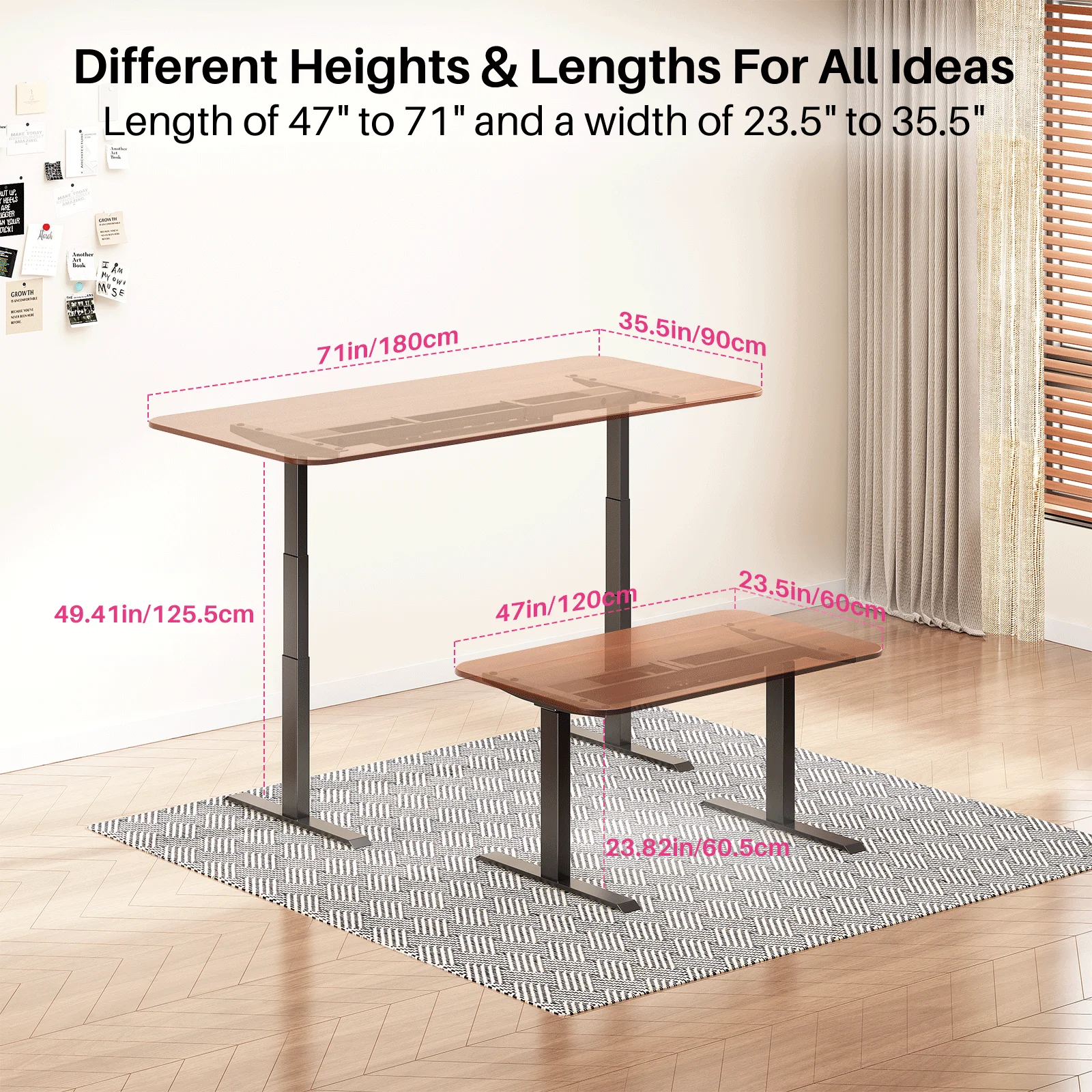 Redlife Electric Standing Desk Frame ,Stand Up Desk Height Adjustable Base Dual Motor w/ Memory Controller for Home & Office