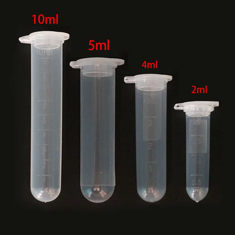 10Pc 2/4/5 / 10ML Phòng Thí Nghiệm Tiếp Liệu Mẫu Trong Suốt Nhựa Vi Ly Tâm Ống Ống Nghiệm Tích Tắc Phòng Thí Nghiệm hộp Đựng PE
