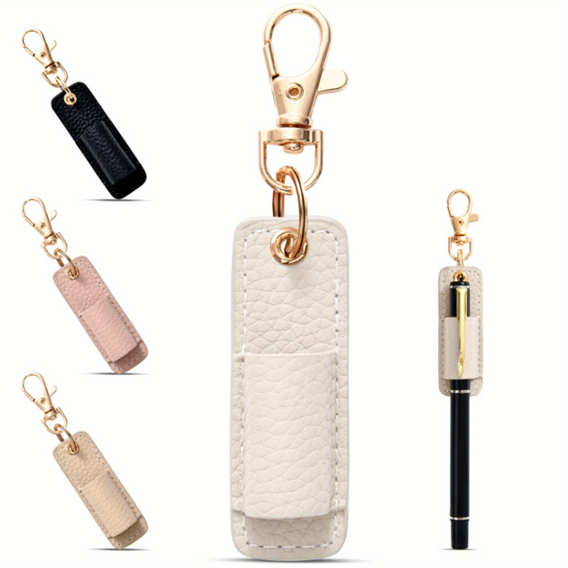 Neck Nurse Pen Clip Portable Keychain Compact Leather Pen Holder Office Pen Storage Clip