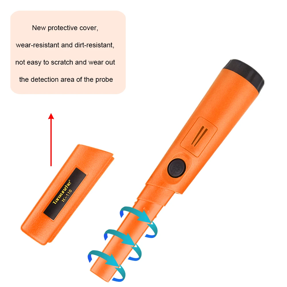 TC-110 Handheld Metal Detector Posicionamento Rod Com Anti-risco Proteção Tampa Metal Identificar IP68 Impermeável
