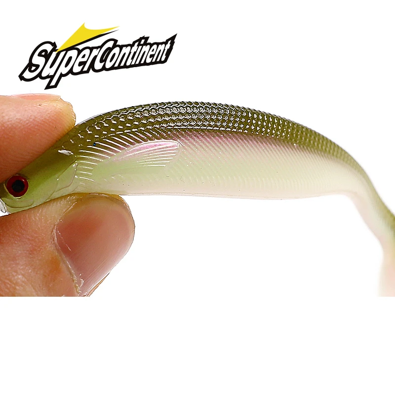 ใหม่ Supercontinent ShadTeez T-tail 50 มม.70 มม.100 มม.Pike Zander Predator ตกปลา 3d ตา Soft Lure เหยื่อตกปลา