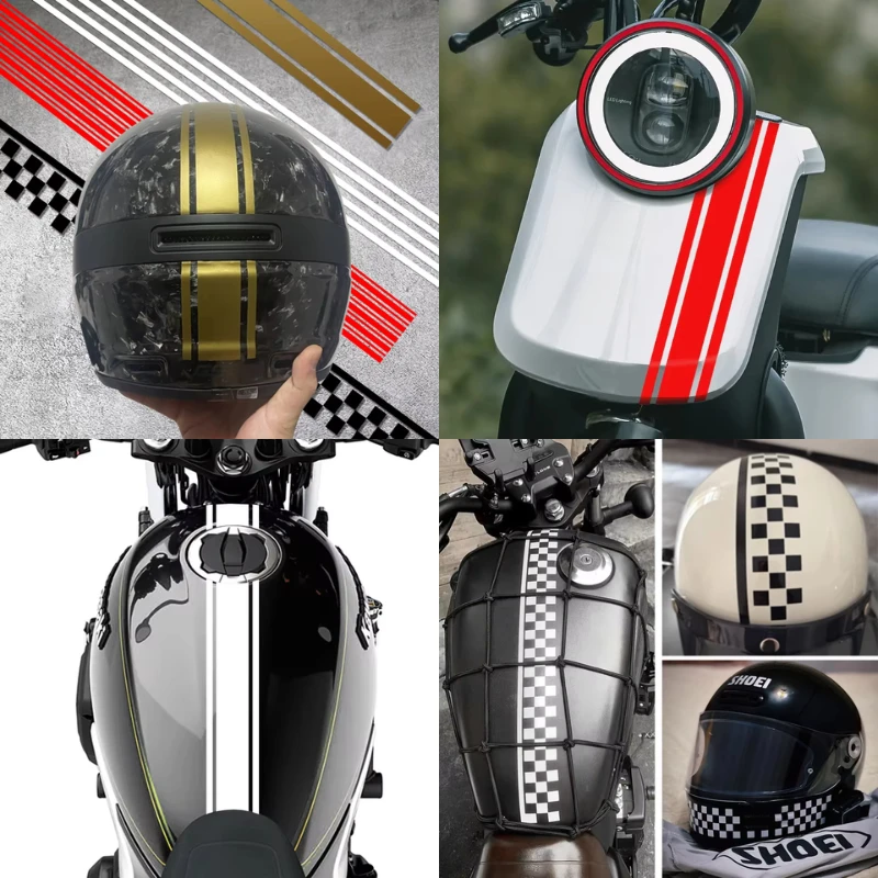 1PC 50 センチメートルストライプオートバイステッカー修理されたバイク燃料タンクボディ装飾 DIY レーシングヘルメットステッカー防水ビニールデカール