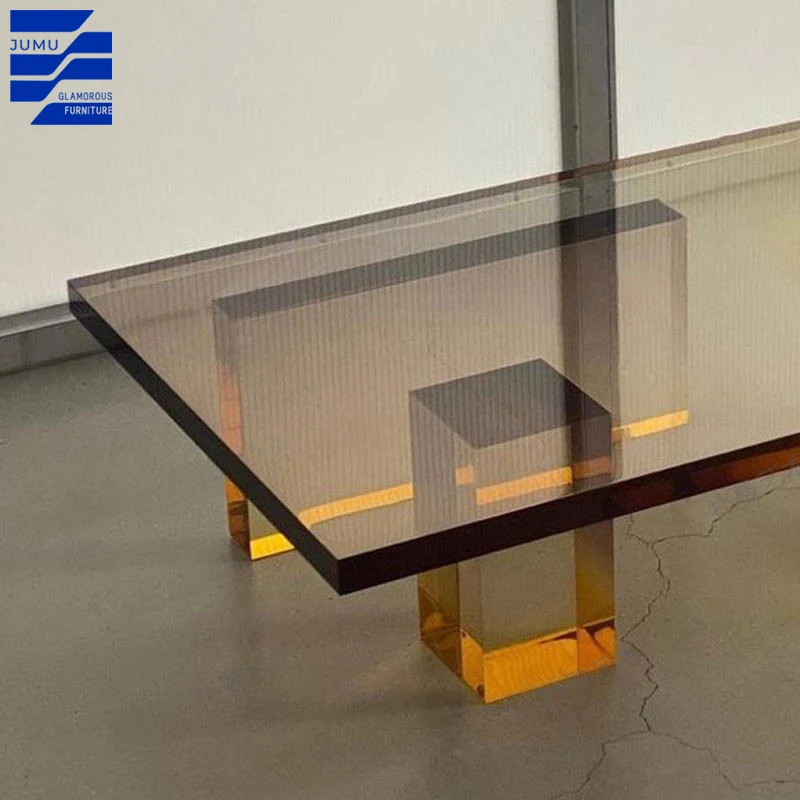Móveis glamurosos, mesas de centro modernas e minimalistas com gradiente acrílico para casa ou mesa de sofá lateral de jantar