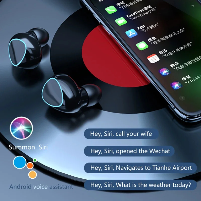 Auriculares inalámbricos Bluetooth TWS M10 con caja de carga para teléfono, auriculares con micrófono y cancelación de ruido, auriculares deportivos con pantalla LED