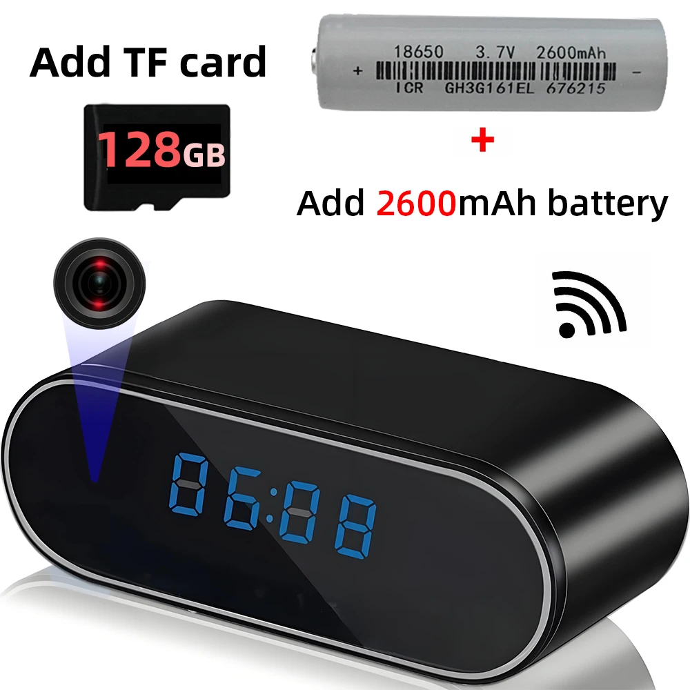 1080P WiFi Mini Camera Full HD Clock Camera with Movement Detect Night Vision for Home and Office Surveillance