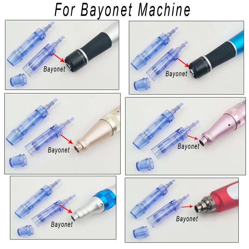 100/50/10ชิ้น Dr. ตลับปากกาหัวเข็มสำหรับ bayonet ปากกาแต้มสิว9/ 12/ 24/ 36/ 42 /nano PIN drpen A1 A6 M5 M7 N2 A10เข็ม MYM