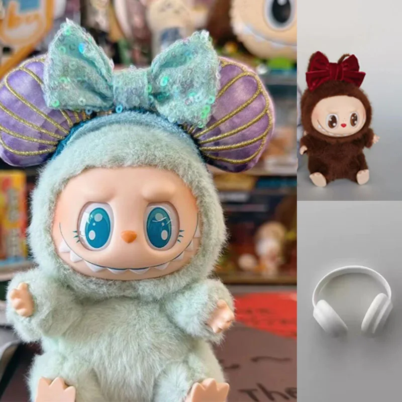 ขายส่ง Labubu นั่งปาร์ตี้แถบคาดศีรษะตุ๊กตา Plush อุปกรณ์เสริม Kawaii ผม Band ของเล่นน่ารักตกแต่งของขวัญ Labubu2 เสื้อผ้า