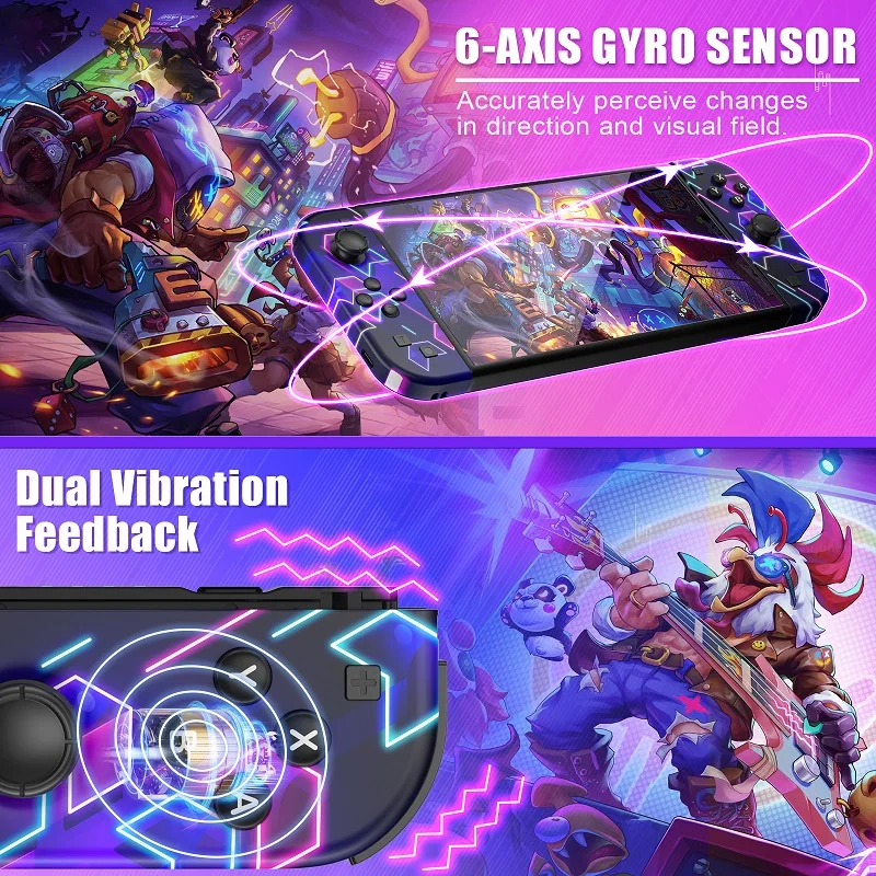 Work Perfect For Nintendo Switch/Oled/Lite For Joycons BT Controller W/ Turbo Vibration Gaming Accessories , NO Strap