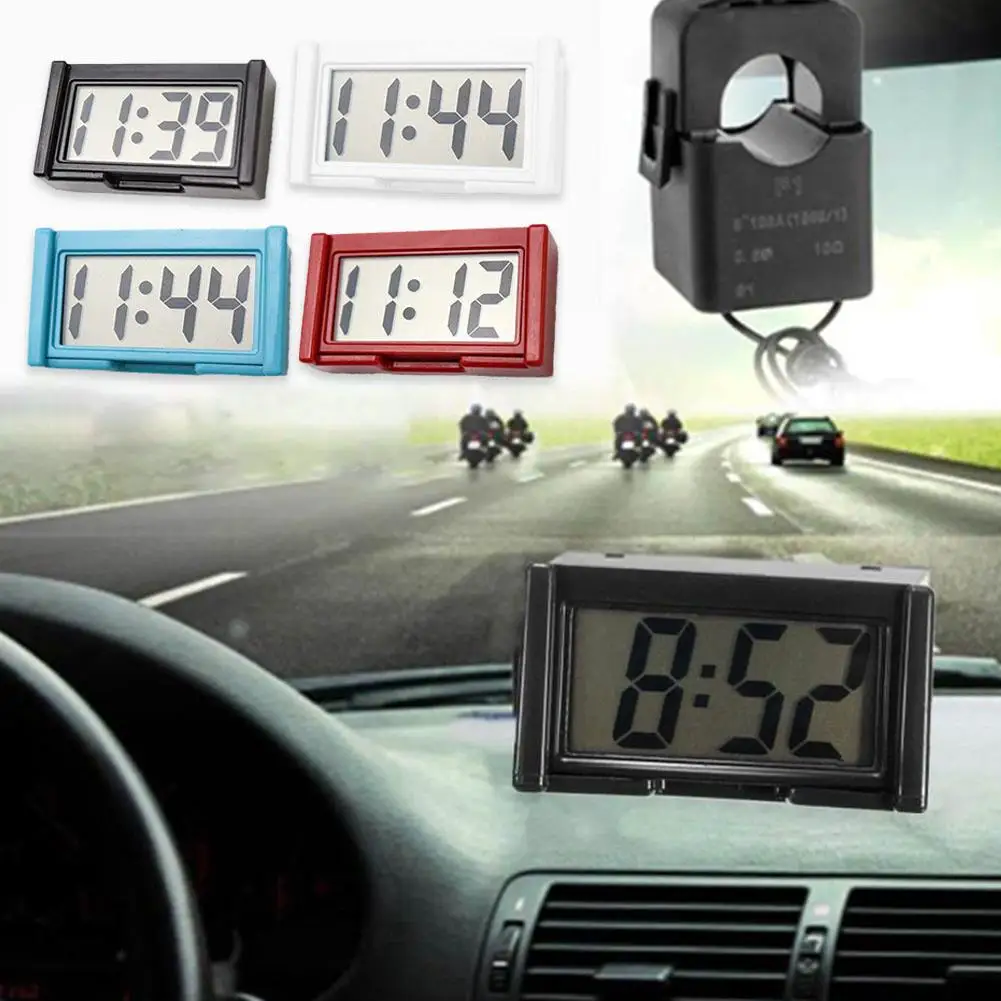 Mini relógio digital decorativo tela grande relógio de carro adesivo eletrônico auto ornamento painel mini acessórios do carro relógio