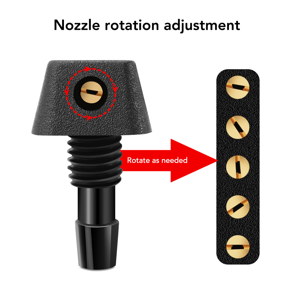2 ピース/セット車ユニバーサルフロントガラスワイパーノズルジェット噴霧器キットスプリンクラー水ファンスパウトカバーワッシャー出口調整