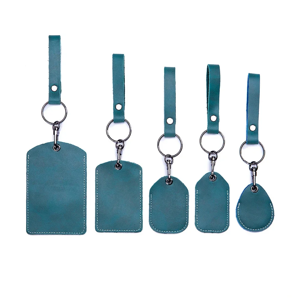 Tarjetero de cuero de vaca, llavero, cerradura de puerta, etiquetas de acceso, funda para tarjeta de identificación, llavero, bolsa para tarjeta de acceso, etiqueta para llave