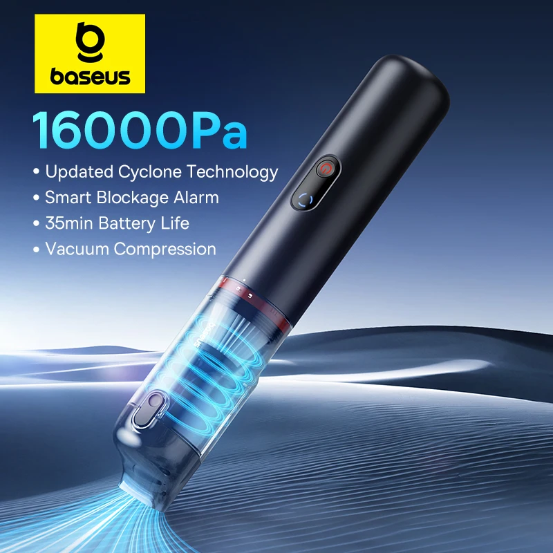 Baseus-aspiradora de coche inalámbrico A5, 16000Pa, potente, portátil, Mini aspiradora automotriz para coche, hogar, máquina de PC