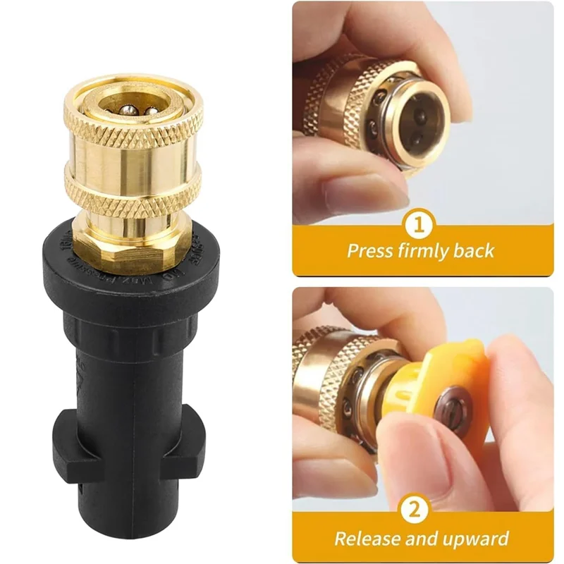 HRBAJ-Nosel Alat Pencuci Cuci Tekanan Tinggi 1/4 "Adaptor Koneksi Cepat untuk Karcher K2 K3 K4 K5 K6 K7