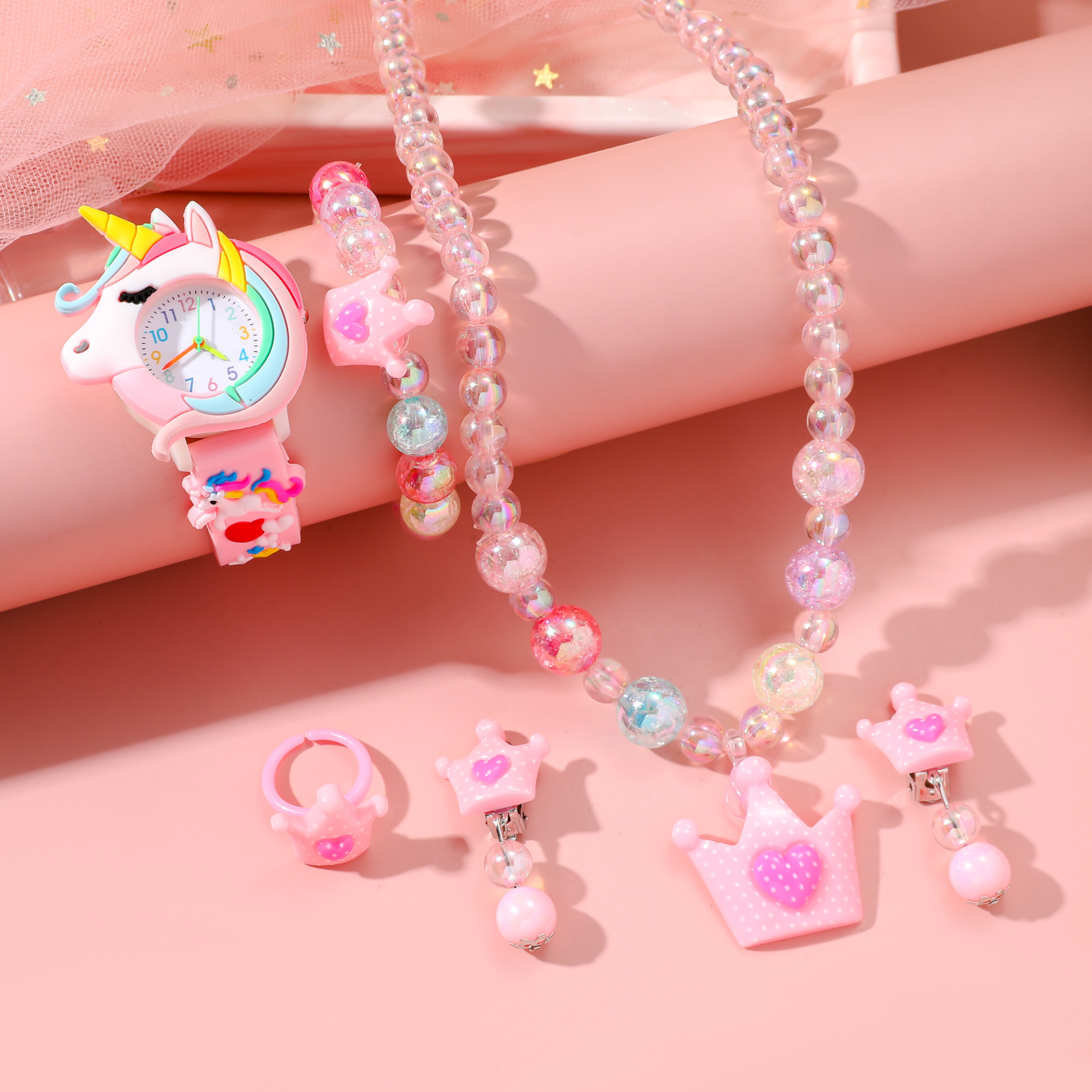 Beliebte Mode Einhorn Silikon Kinder Quarz Uhren set
