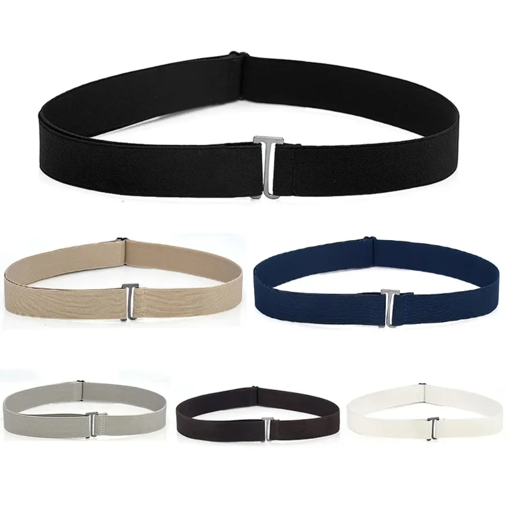 Banda elástica ajustable para la cintura, cinturones invisibles, cinturones sin hebilla para mujeres, hombres, pantalones vaqueros, vestido sin hebilla, fácil de usar