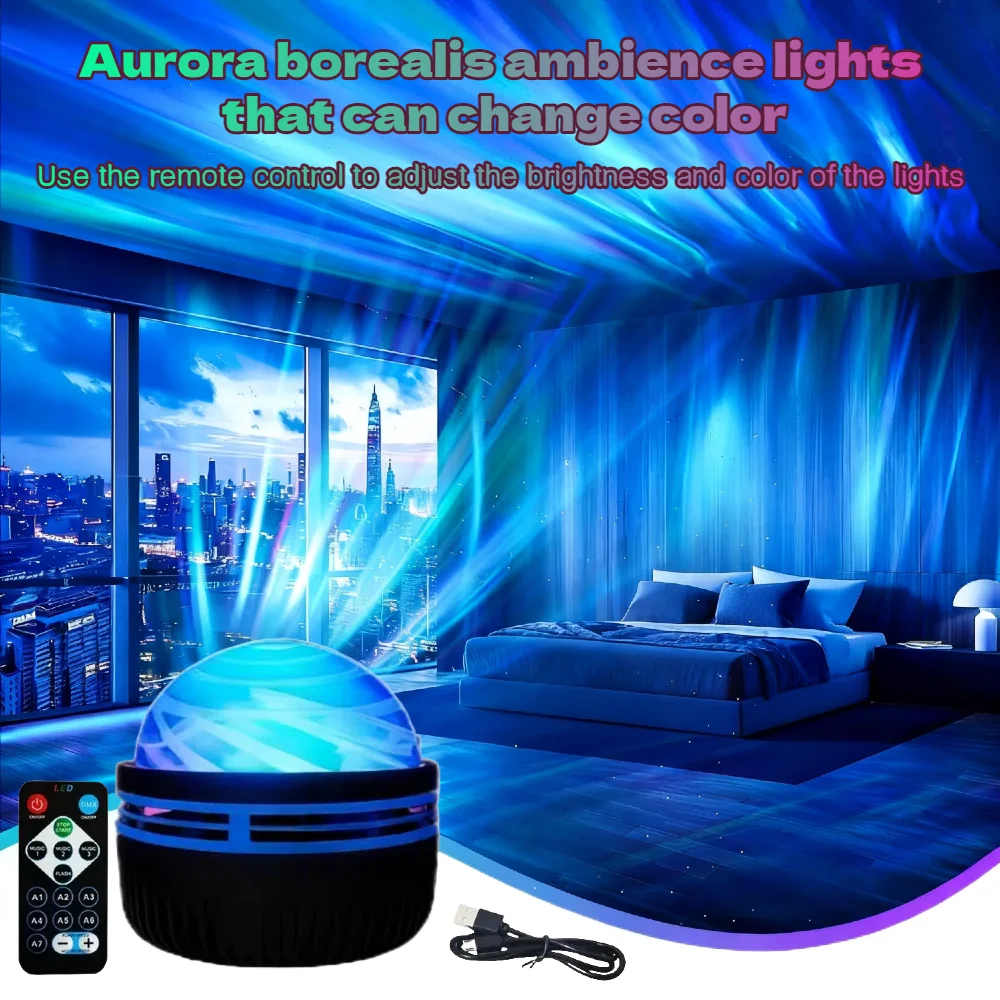 Proiettore LED Galaxy incantato Luce notturna Lampada cielo stellato luminoso Telecomando Dimmerabile Camera da letto per bambini Decorazioni per feste di Natale