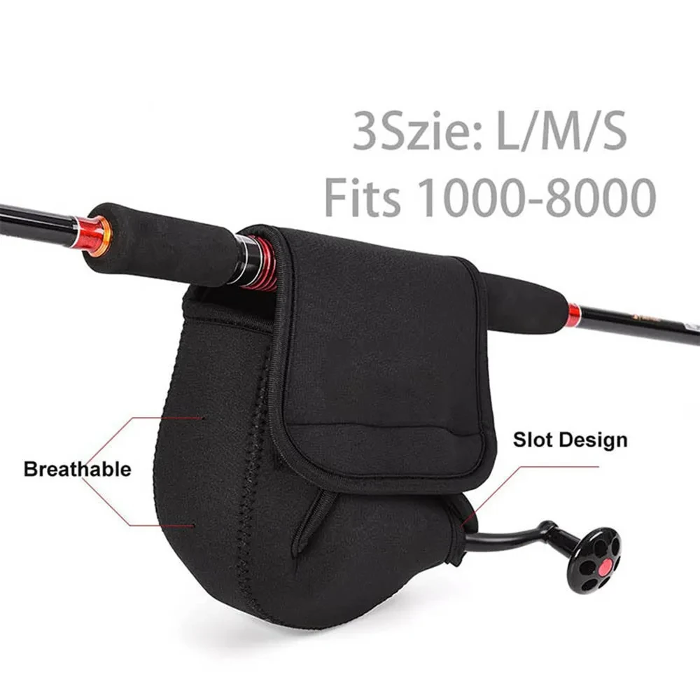 S/M/L Spinning Visserij-reel Cover Neopreen Wiel Beschermhoes Waterdichte Reel Tas Opslag Waterdruppel Wiel Pakket Outdoor
