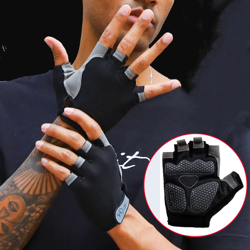 Guanti da palestra Allenamento fitness Senza dita Uomo Donna Bodybuilding Esercizio Guanti sportivi per ciclismo Bicicletta Antiscivolo Traspirante