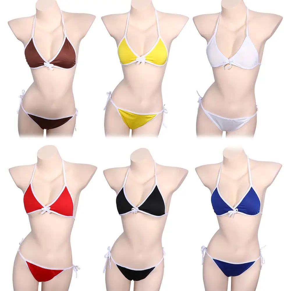 Abonnés ast Binding Triangle Bikini Set pour femmes, maillots de bain deux pièces, maillots de bain d'été, vêtements de plage, 2023