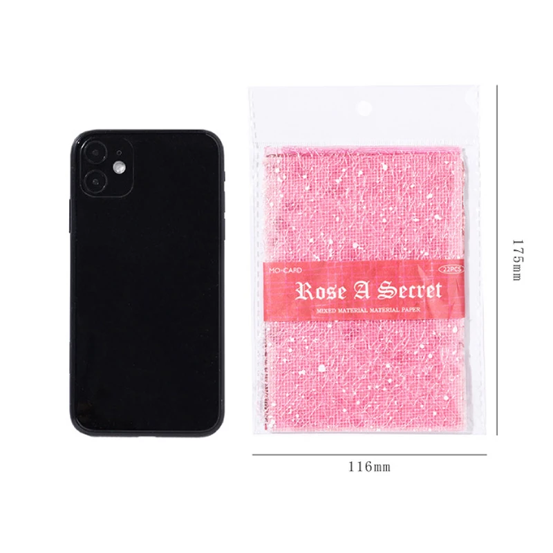 Mr. Paper, 6 스타일, 22 개/가방 혼합 재료 재료 종이 DIY Scrapbooking 콜라주 앨범 장식 메쉬 종이 Creativit