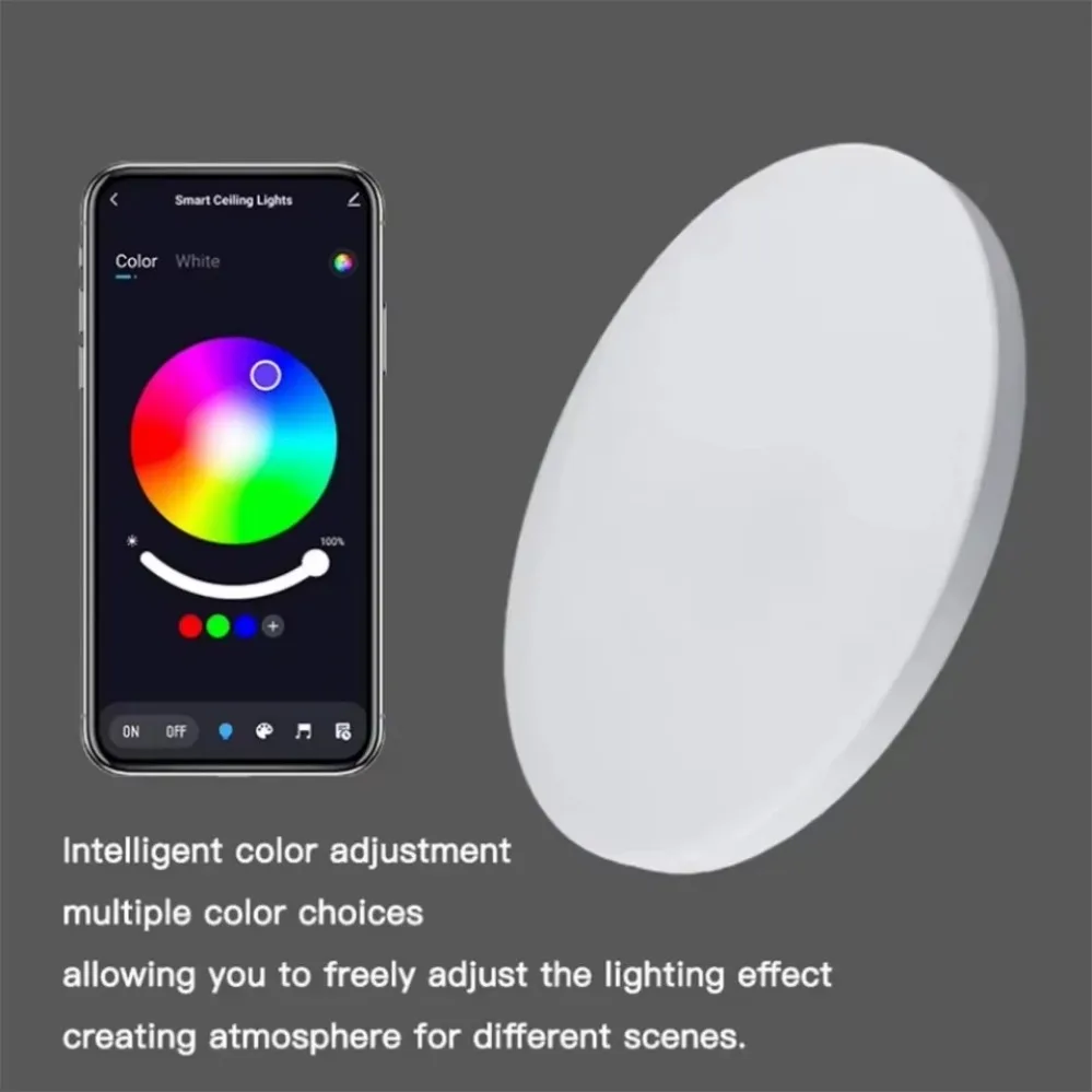 Tuya bluetooth luzes de teto inteligentes 25w led lâmpada do teto rgbcw led trabalho com alexa google casa controle voz inteligente app escurecimento