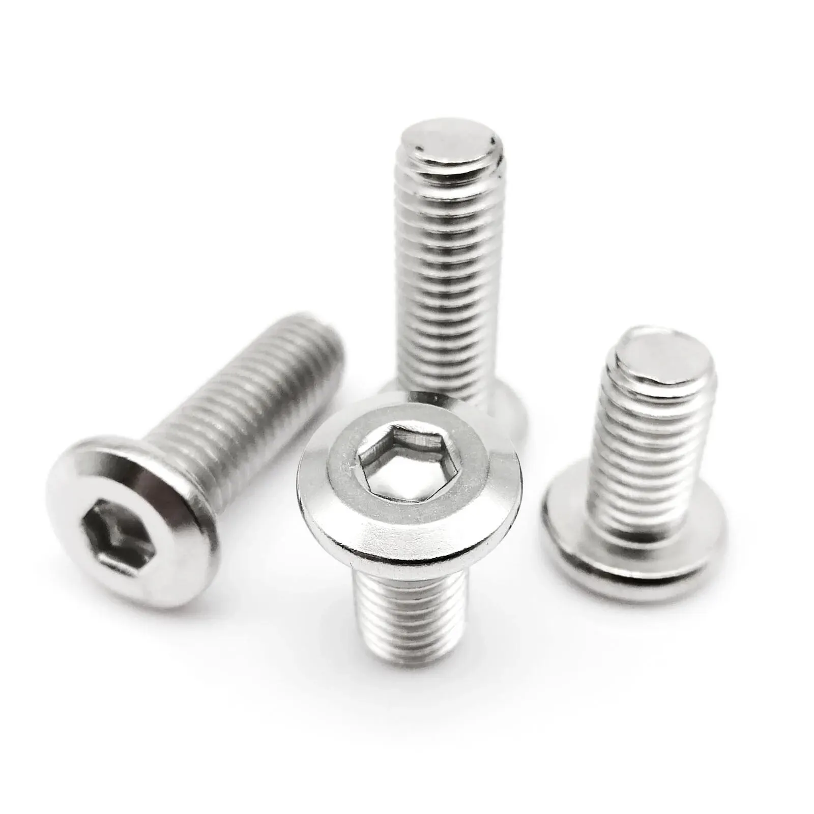 M2 M2.5 M3 M4 M5 M6 M8 Large Flat Hex Hexagon Socket Allen Head Connect Joint Bolt Furniture Rivet Screw 304 A2 Stainless Steel