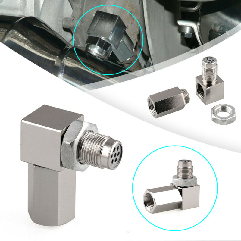 Universal 90 grados 135 grados 180 grados Mini catalítico O2 Sensor de oxígeno espaciador adaptador luz del motor CEL comprobar Bung