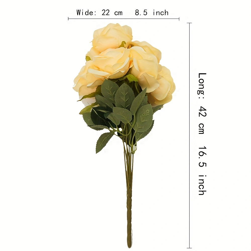 9 Head Diamond Roses European Artificial Flowers Home Wedding Rose Wedding Hotel Road Leading Bunch Artificial Flowers