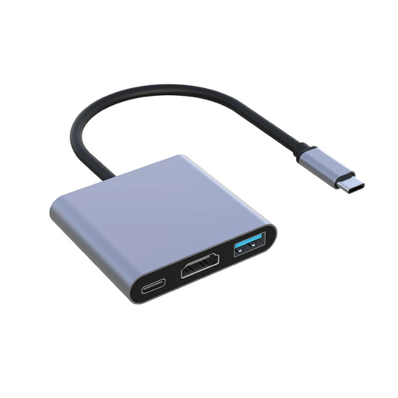 3 in 1 USB-C USB 허브 남성-여성 USB 3.0 충전 어댑터 맥북 에어 HDMI 호환 4K USB 3.1 타입-C to12 컨버터