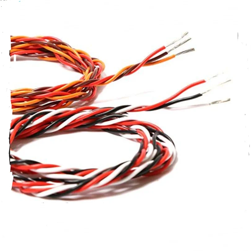 5M 16 Chân 22AWG 26awg 30/60 Core 3 Cách Xoắn Servo Nối Dài JR Futaba Xoắn Dây Dẫn Dành Cho RC Máy Bay Phụ Kiện