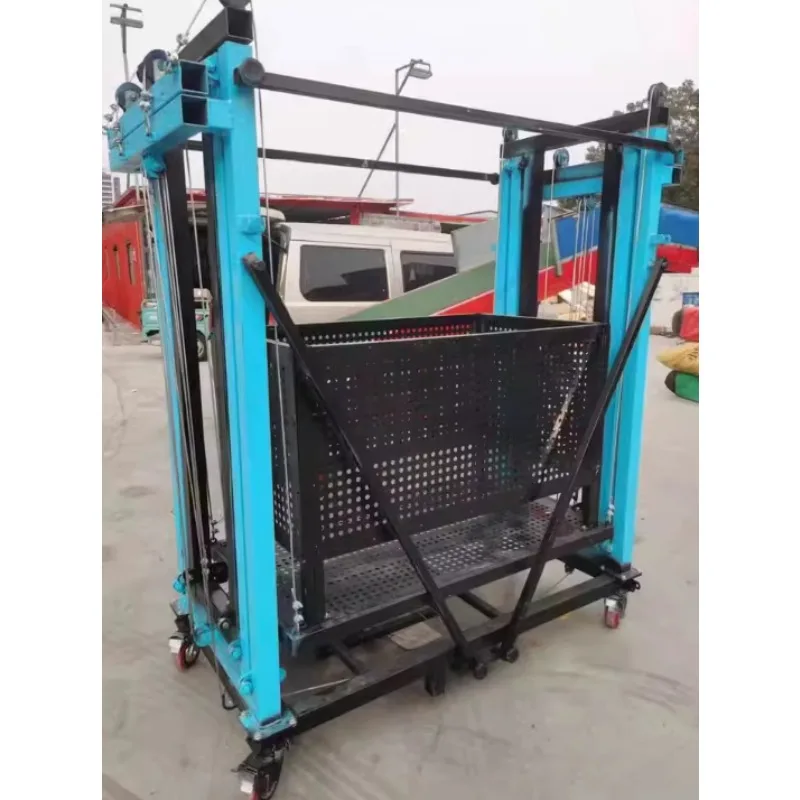 Electric mobile scaffolding cargo elevator remote control home construction decoration lift folding automatic lifting platform