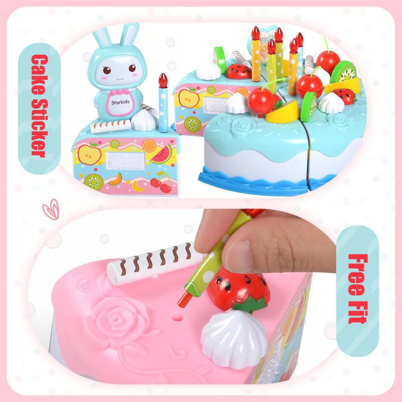 子供のおもちゃシミュレーション DIY 誕生日ケーキモデルキッチンごっこ遊び家カッティングフルーツ食品おもちゃ幼児子供ギフト少年少女