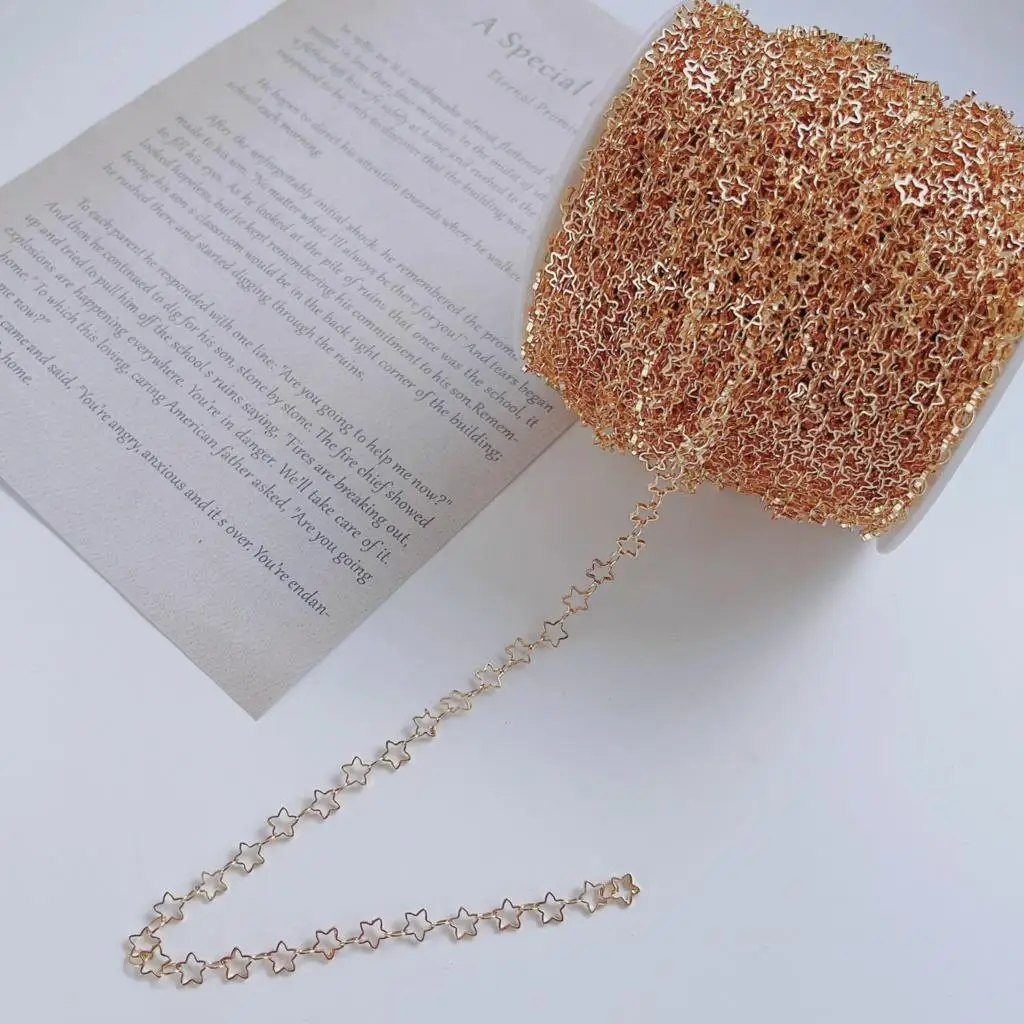 2 Mét 1 Mét Ngôi Sao Dây Chuyền Cho Neckalce Vòng Tay Trang Sức Làm Tự Làm Thành Phần Phụ Kiện Vàng Màu Dây Sỉ