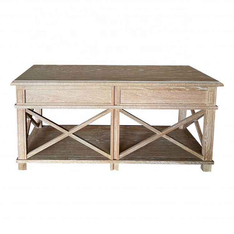 ไม้เนื้อแข็งฝรั่งเศสห้องนั่งเล่นที่ทันสมัยเฟอร์นิเจอร์ perabot rumah โต๊ะกาแฟกลาง HL544S เก็บของ