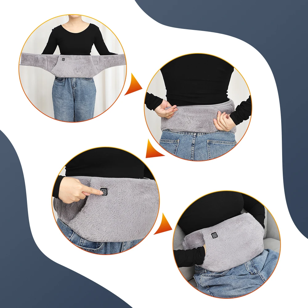 Cinturón calefactor para útero, calentador de masaje Abdominal, protección contra el frío, calefacción, carga USB, masajeador calentado para manos y cintura