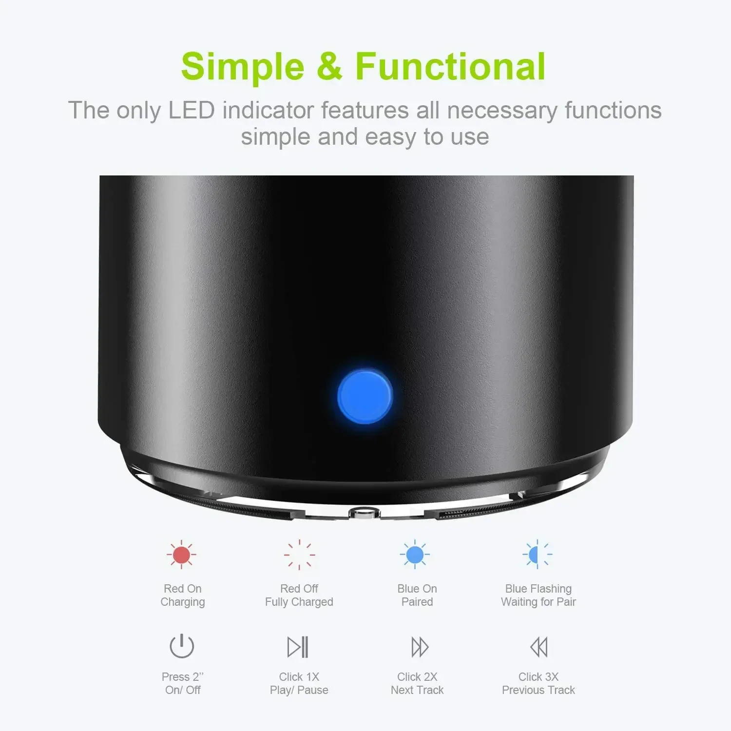 Mini Bluetooth A106 Pro-luidspreker met aangepaste basradiator, IPX7 waterdicht, super draagbare luidsprekers, reiskoffer verpakt