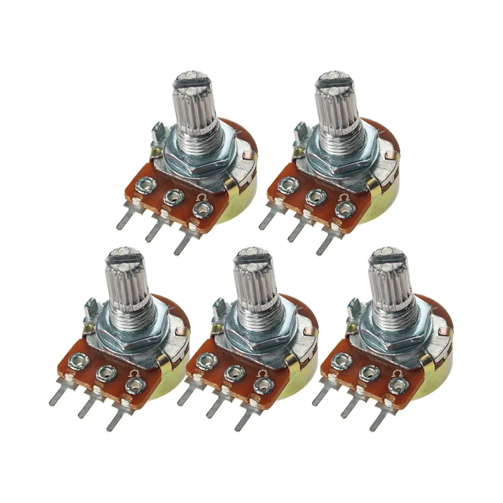 10 Uds potenciómetro de resistencia WH148 1K 2K 5K 10K 20K 50K 100K 500K 1M Ohm potenciómetros giratorios cónicos lineales resistencia 15mm 3 pines