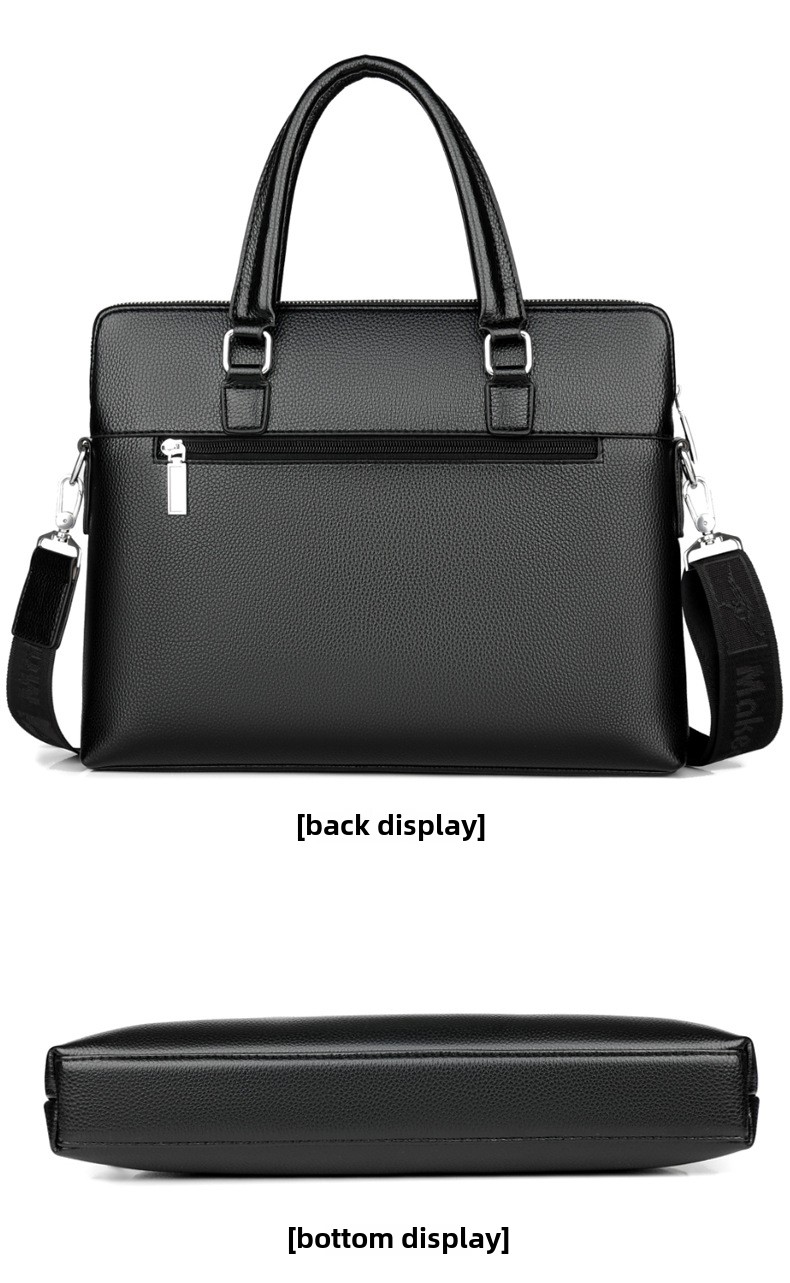 2025 New Shoulder Bag Crossbody Bag Men's PU Leather Horizontal Style Men's Backpack Business Document Leather Bag Briefcase