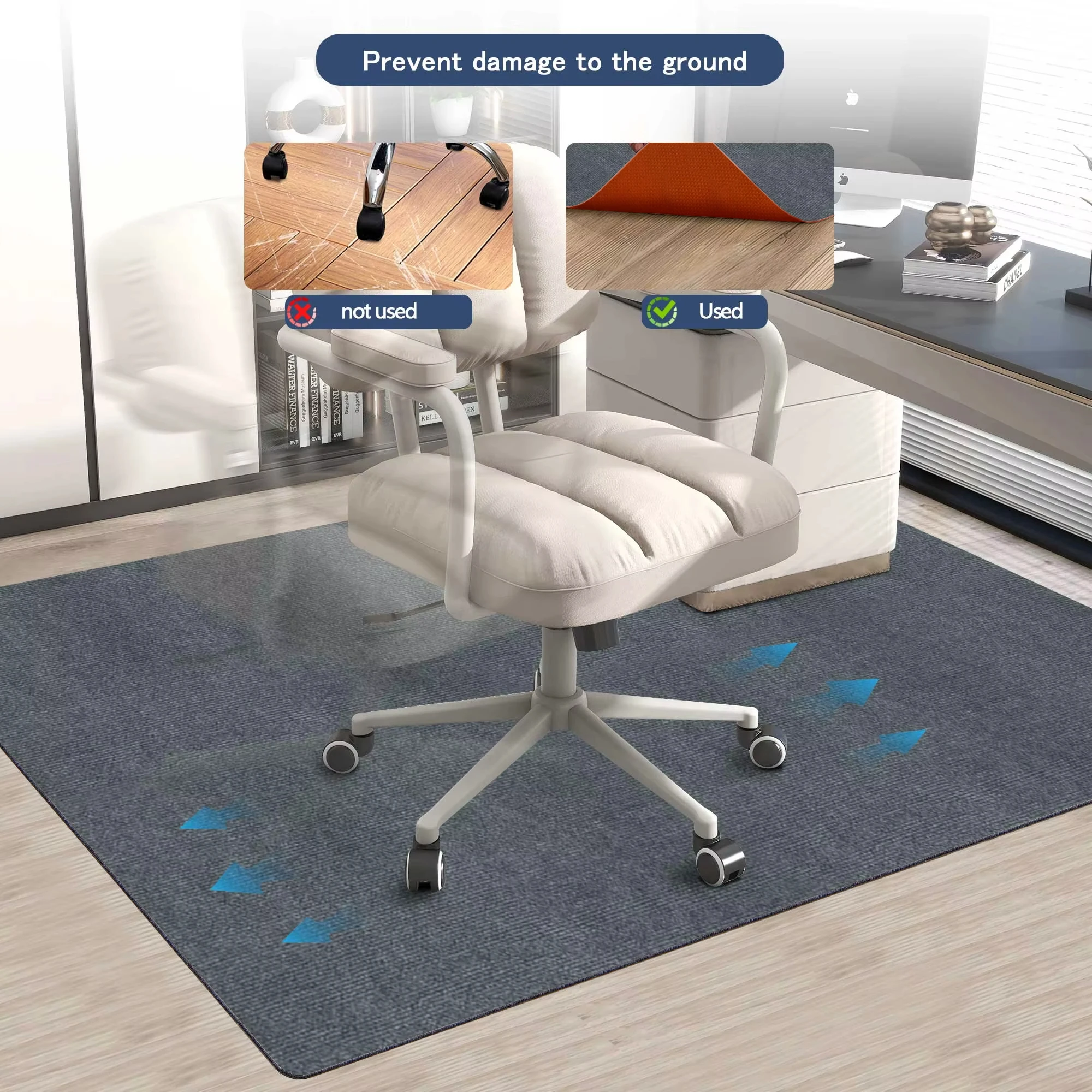 Tappetino per sedia 90x120 cm da lavoro in legno duro Tappetino per sedia da ufficio Tappetino per sedia da gioco per computer Camera da letto Soggiorno