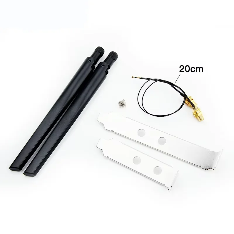 2x6DBi Dual Band 2,4 GHz 5 GHz WiFi Antenne Externe RP-SMA MHF4 Verlängerungskabel Set für M.2 Wifi Karte AX200 AX210 BE200