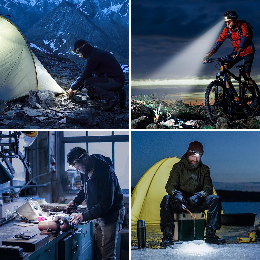 6 modos usb recarregável farol ipx4 à prova dwaterproof água lanternas led lâmpada de cabeça com luz verde vermelha para pesca ao ar livre
