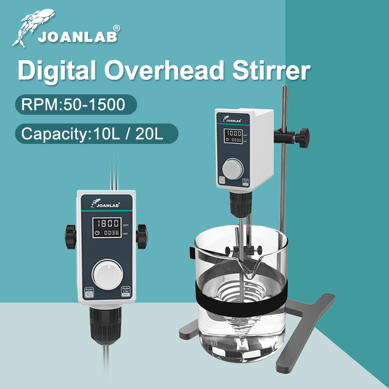 JOANLAB Elektrischer Rührer, Labor-Digitalanzeige, Überkopfrührer, Mixer, Laborausrüstung, 20 l, 1500 U/min